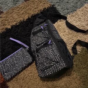 Thirty-One Black and Purple Crossbody Bag Set